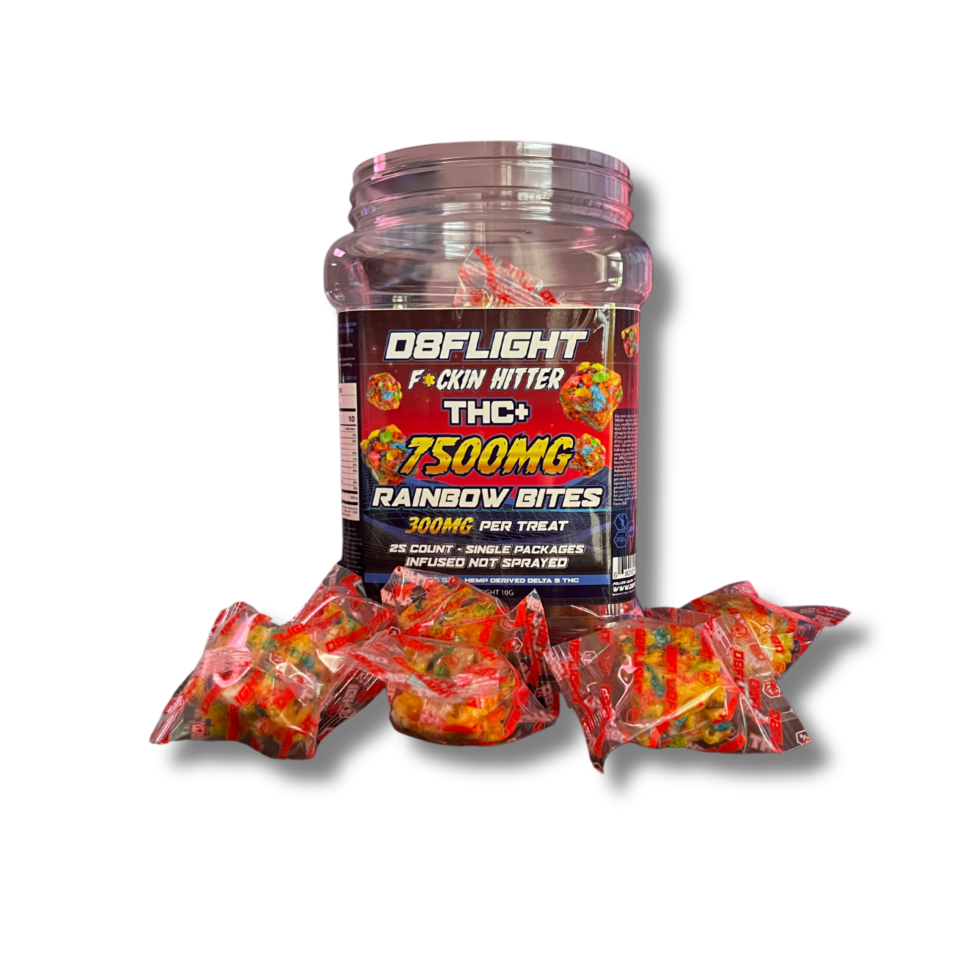 (1) F*ckin Hitter Bite - THC+ - 300mg / RAINBOW BITES